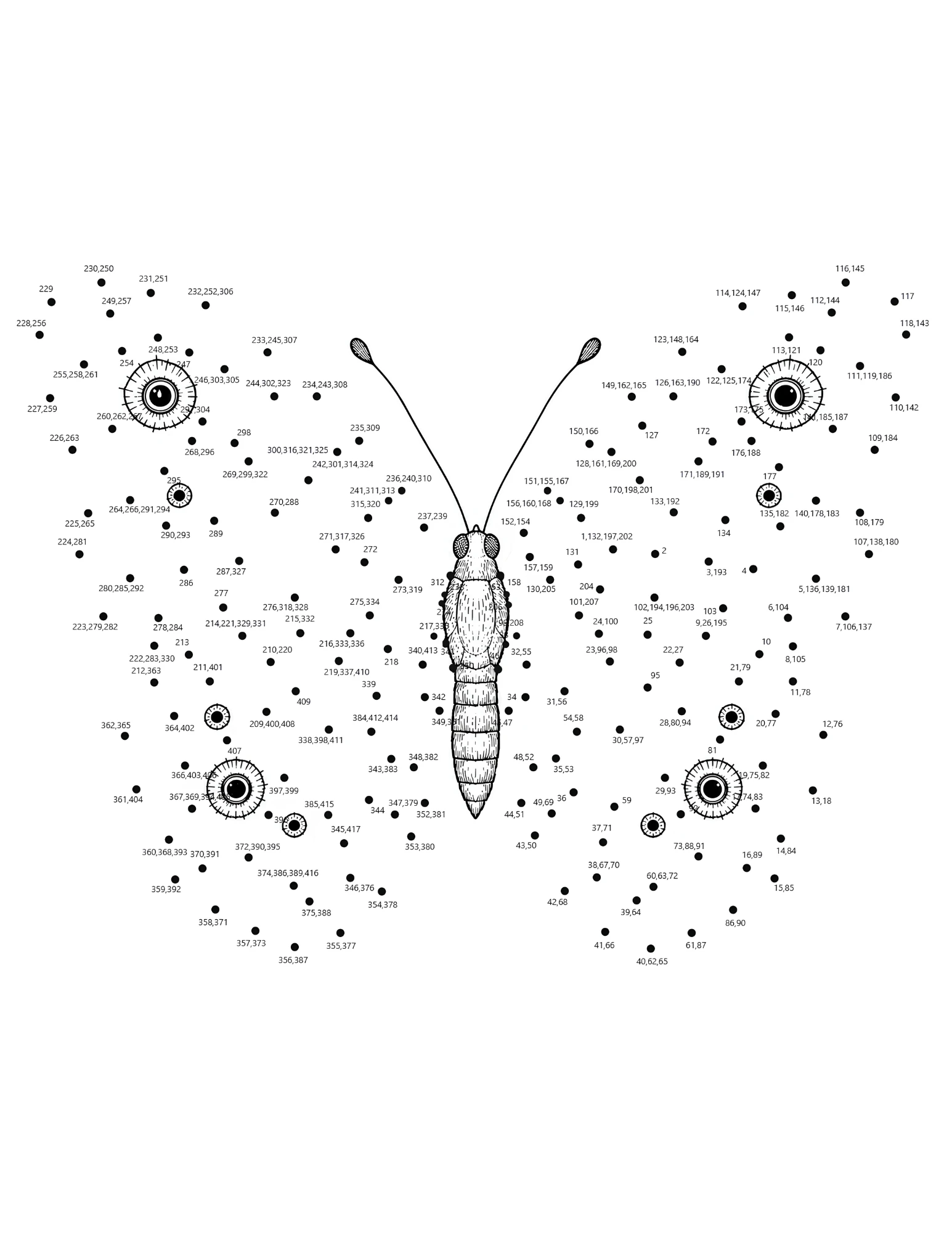 Free Butterfly Dot-to-Dot Sheet dot-to-dot template